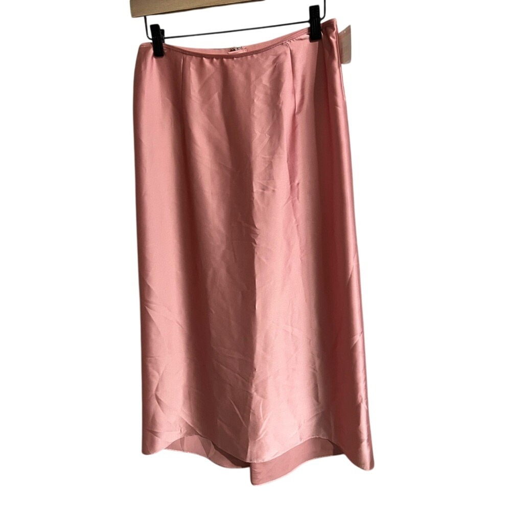 Vince pink satin long midi slip skirt size 2. waist length 31 NWT retail $223.